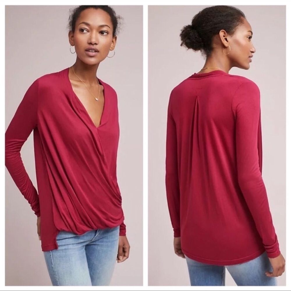 ANTHROPOLOGIE Soacedyed Wrap Top NWT